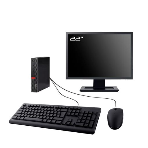 Computadora de escritorio Lenovo M920q Tiny, pantalla de 22'', procesador Intel i5-8400T, 16 GB de RAM, 960 GB SSD, Windows 11