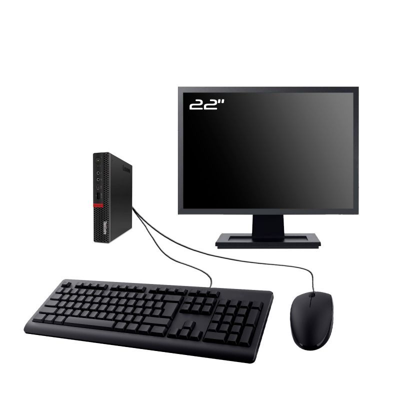 Lenovo M720q Tiny 22-inch Screen PC, Intel i5-8400T, 16GB RAM, 2TB SSD, Windows 11