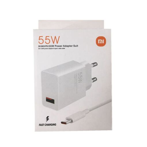 Adaptateur secteur de charge rapide MIYI 55 W avec câble Type C pour Xiaomi Redmi - Blanc