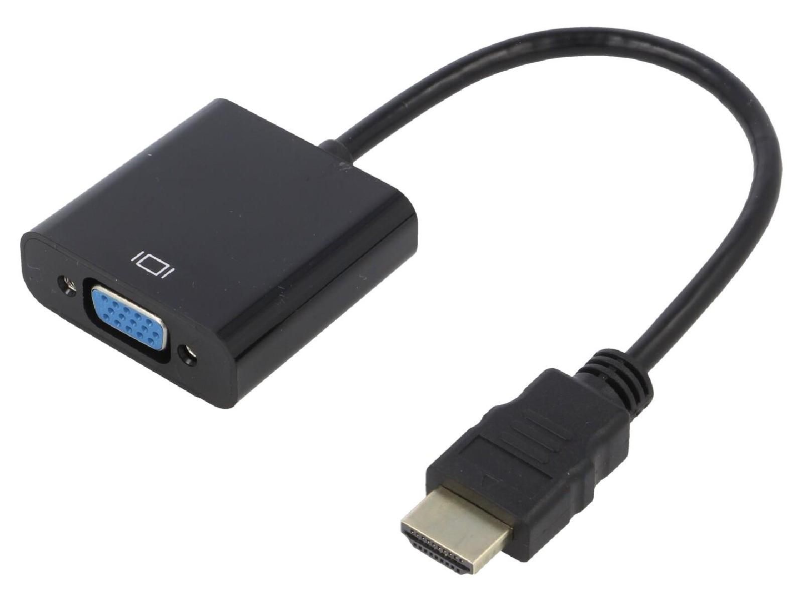 Adaptador D-Sub HD femenino a HDMI masculino 0,15 m negro