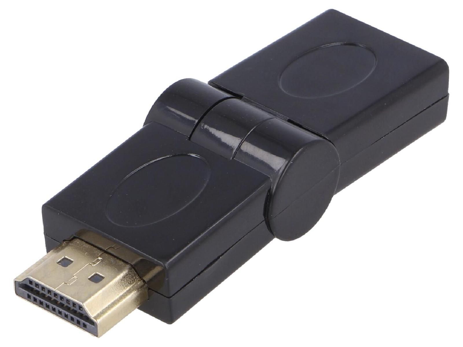 Adaptador HDMI 1.4 de ADNAuto (90 grados, negro)