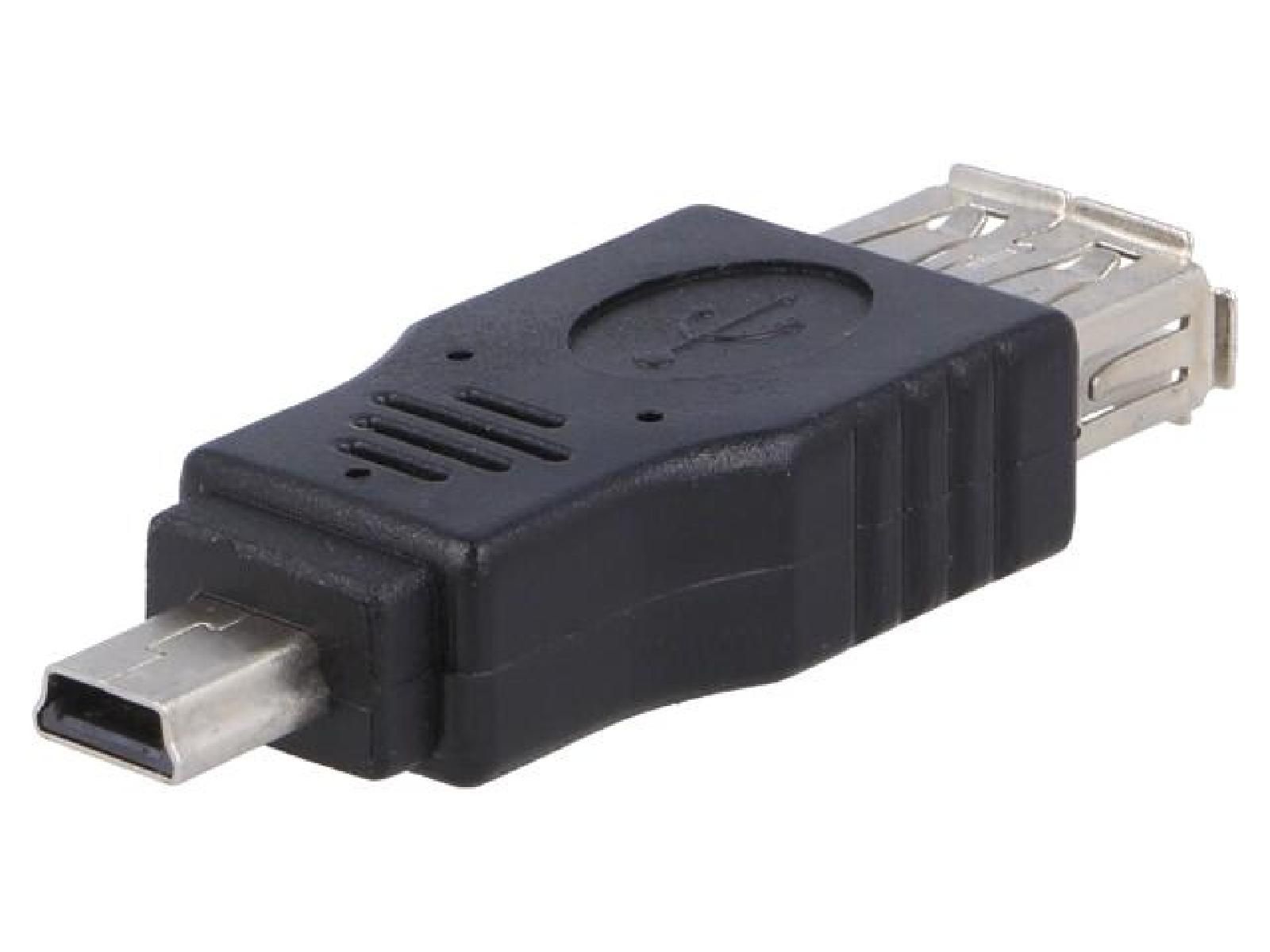 Adaptador OTG USB 2.0 ADNAuto - USB A hembra a conector mini USB B