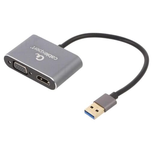Adaptateur USB 3.0 D-Sub vers HDMI (15 broches, 0,15 m, Noir) - ADNAuto