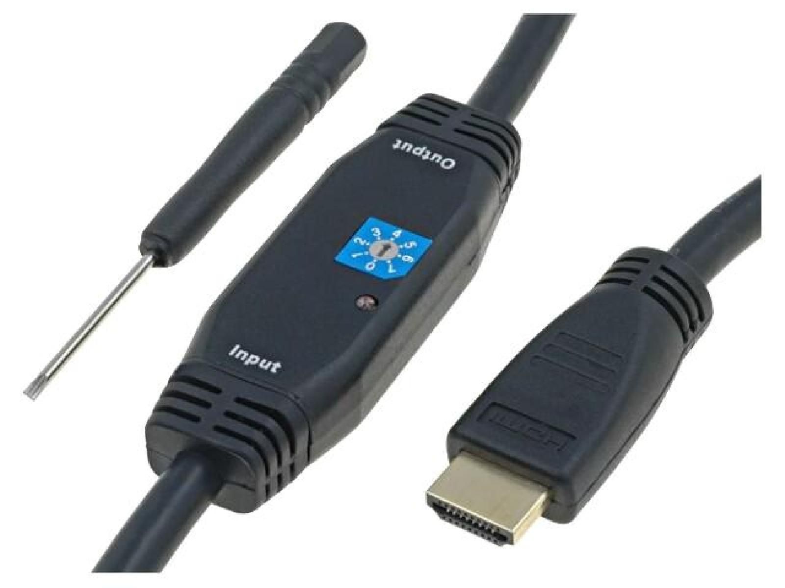 ADNAuto HDMI 1.3 Cable, 15m, Dual-Sided Male Connector with Amplifier - Black