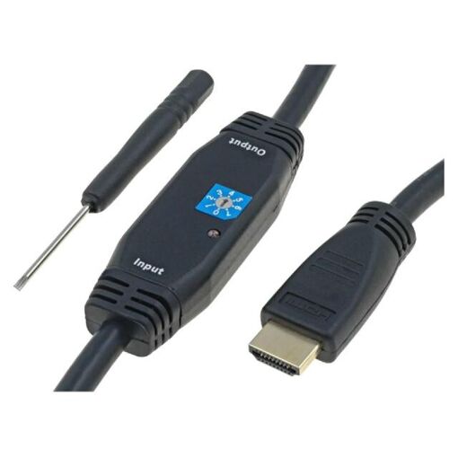 ADNAuto HDMI 1.3 Cable, 15m, Dual-Sided Male Connector with Amplifier - Black