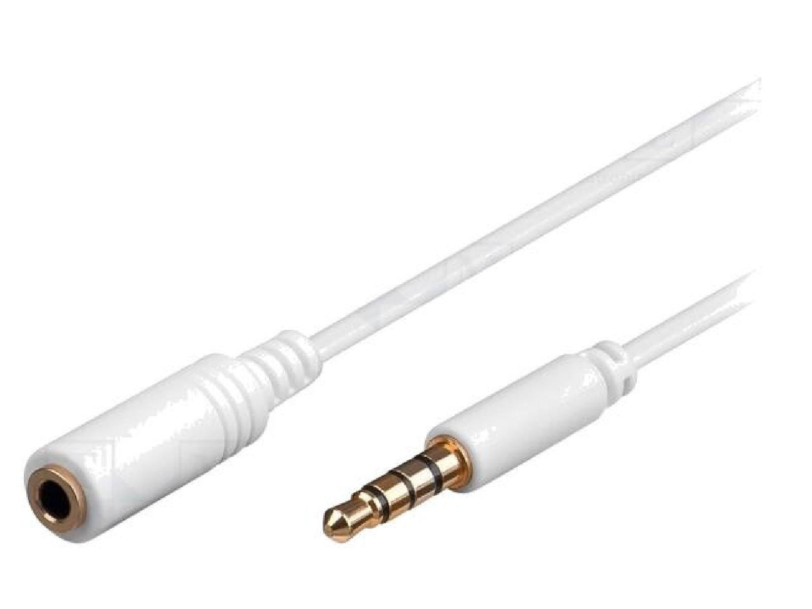 ADNAuto 3.5mm 4-Pin Jack to Jack Cable, 5m, White