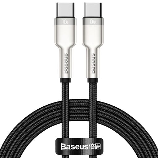 Cable Baseus Cafule Serie USB-C a USB-C de Metal, 100W, 1m, Negro