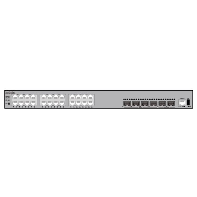 Huawei CloudEngine S5700 Series S5735-L24P4XE-A-V2 - Switch - 24 x 10/100/1000 (PoE+) + 4 x 10 Gigabit SFP+ + 2 x 12 Gigabit (stacking) - Side-to-front air flow - Rack mountable