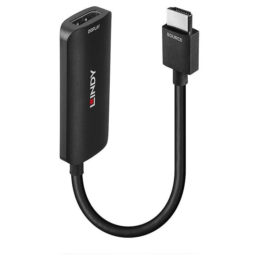 Lindy HDMI to DisplayPort Adapter with Micro-USB Power - 5.2 inches - Black - 8K60Hz, 4K120Hz Support