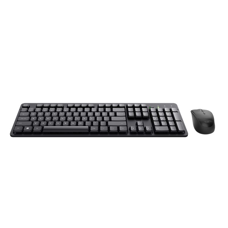 Trust Ymo II Wireless Keyboard and Mouse Set - French AZERTY, Splash-proof, Silent, Single USB Receiver, 13 Shortcut Keys, PC/Laptop/Computer, Windows/MacOS