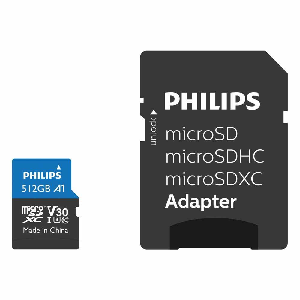 Tarjeta de memoria Philips 512 GB microSDXC, clase 10 UHS-I U3