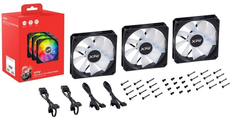 Ventilador XPG VENTO R 120 ARGB PWM para PC - Negro