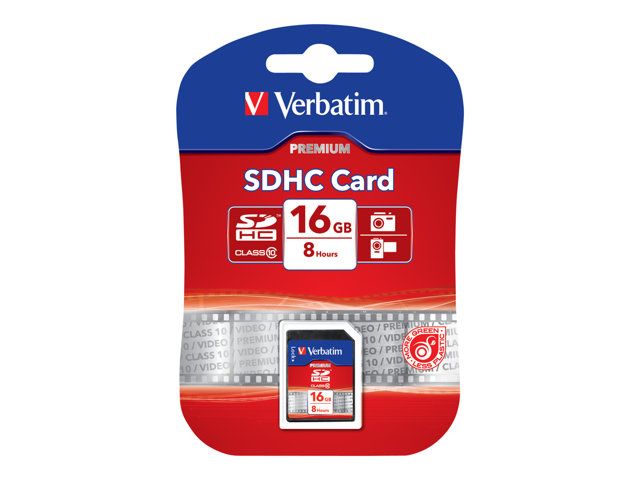 Verbatim 16GB Class 10 SDHC Flash Memory Card