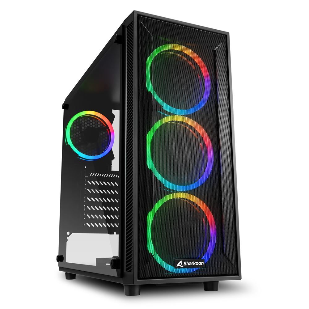 Boîtier Sharkoon ATX TG4M RGB - Tour de milieu - Noir - RGB - Panneau en verre