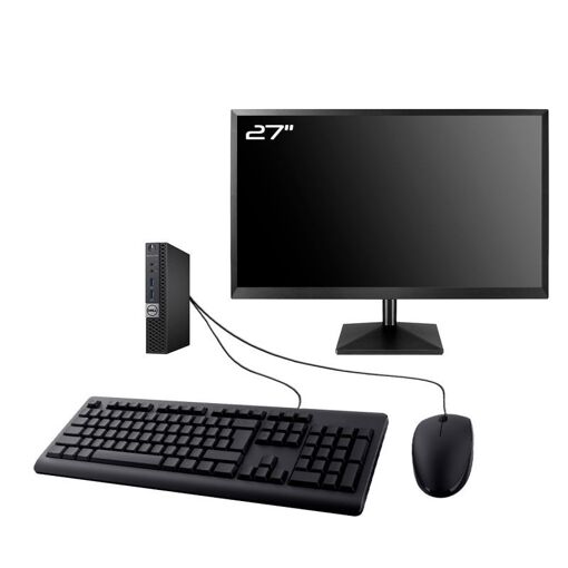 PC de escritorio Dell Optiplex 3040 Micro - Pantalla de 27", Intel G4400T, 16 GB de RAM, 960 GB SSD, WiFi