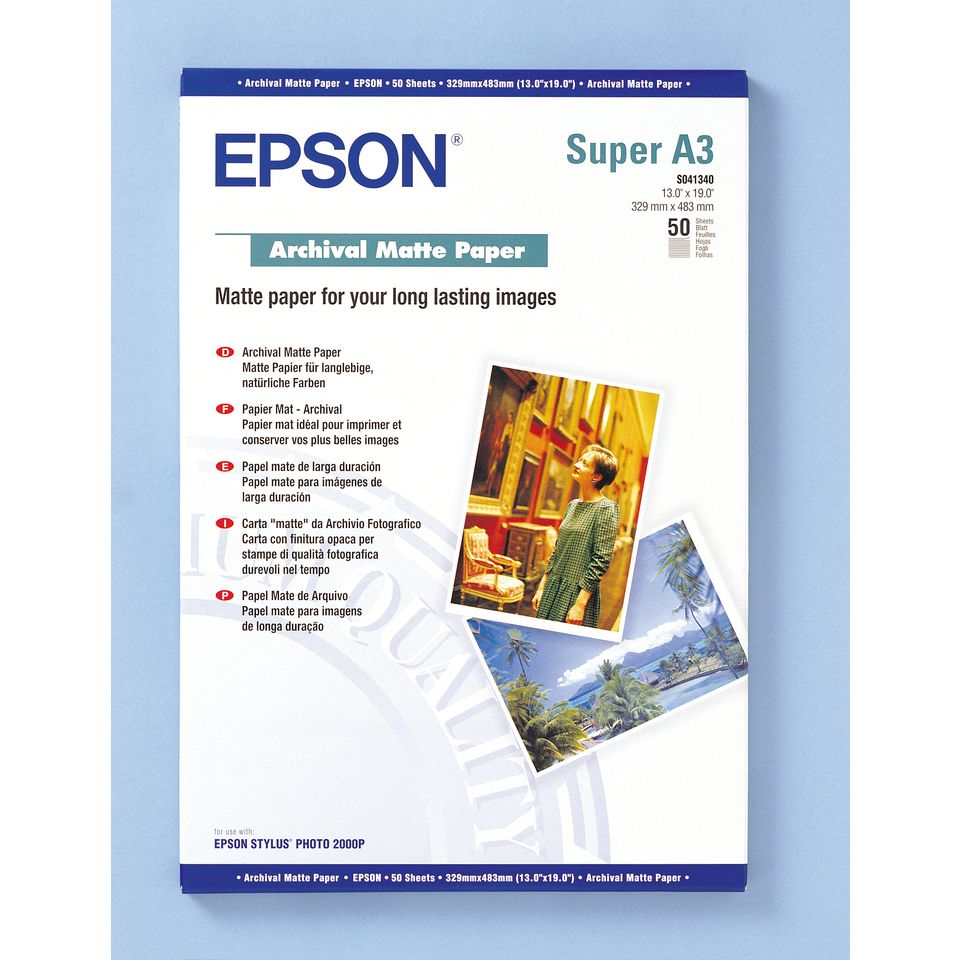 Epson Archival Photo Paper Pack - 50 A3+ (192gsm) Sheets