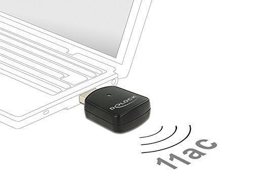 Delock Wireless LAN USB Mini Stick - Network Adapter - USB 3.0 - Wi-Fi 5 - Black