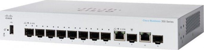 Cisco Business 350 Series CBS350-8S-E-2G Switch - 8x Gigabit SFP+ ports, 2x Combo Gigabit Ethernet/SFP - Rack-mountable - Refurbished