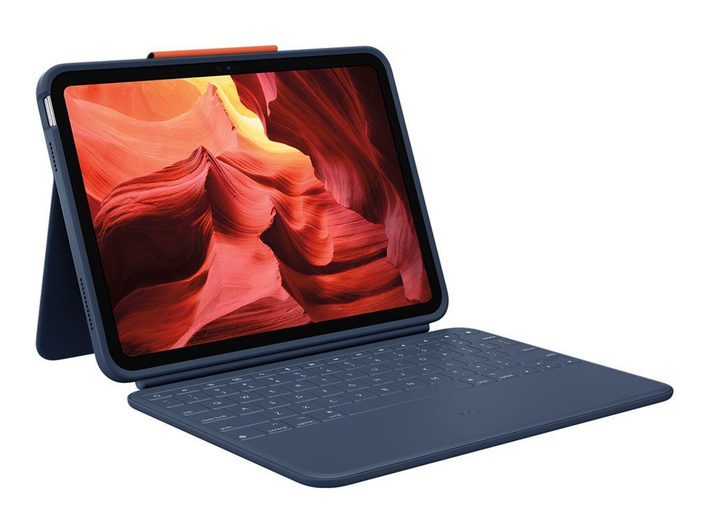 Logitech Rugged Combo 4 - Keyboard and Case - Apple Smart Connector - Classic Blue - for Apple 10.9-inch iPad (10th Gen)