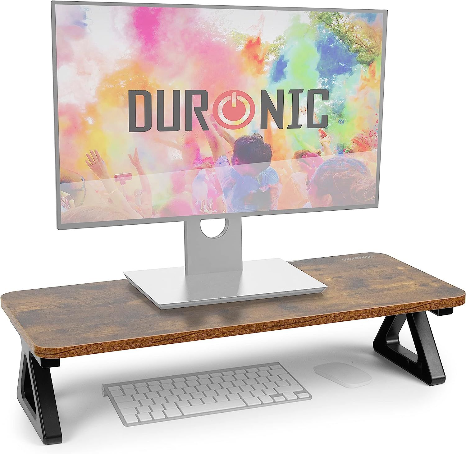 Écrans de support Duronic DM06-1 AW - Plateforme en MDF, augmentation de la hauteur de 15 cm, 62 x 30 cm, support pour ordinateur portable et télévision avec rangement