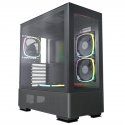 Caja PC Montech Sky Two RGB de media torre, formato ATX, con paneles de vidrio - Negro