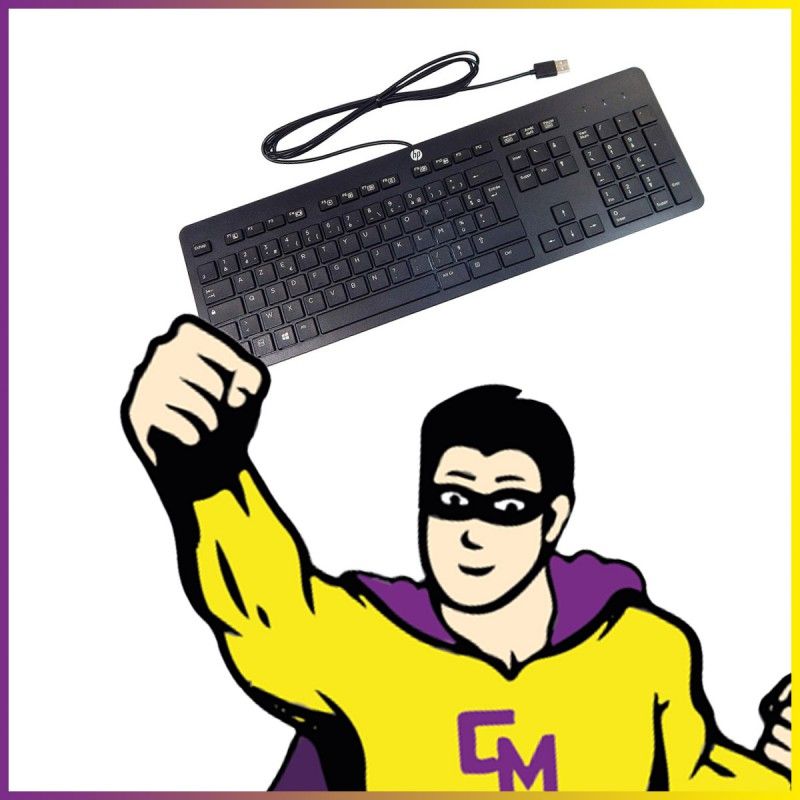 HP SK-2120 KU-1469 USB AZERTY Keyboard, 105 Keys, Black
