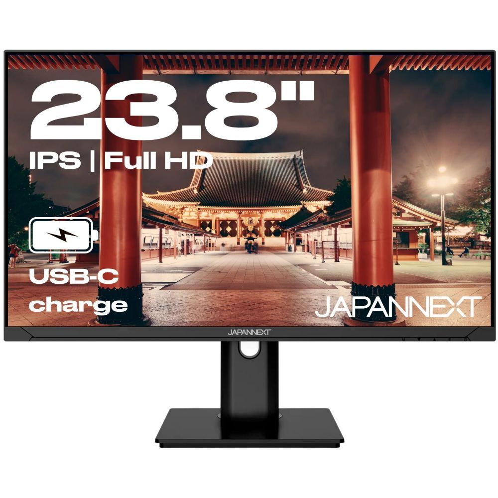 Japannext 23.8" Full HD PC Monitor with USB-C and 65W Charging