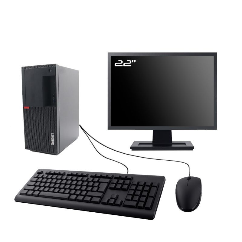 Ordinateur de bureau Lenovo ThinkCentre M920t, écran 22'', processeur Intel i5-8400, 64 Go de RAM, 480 Go SSD, Windows 11, WiFi