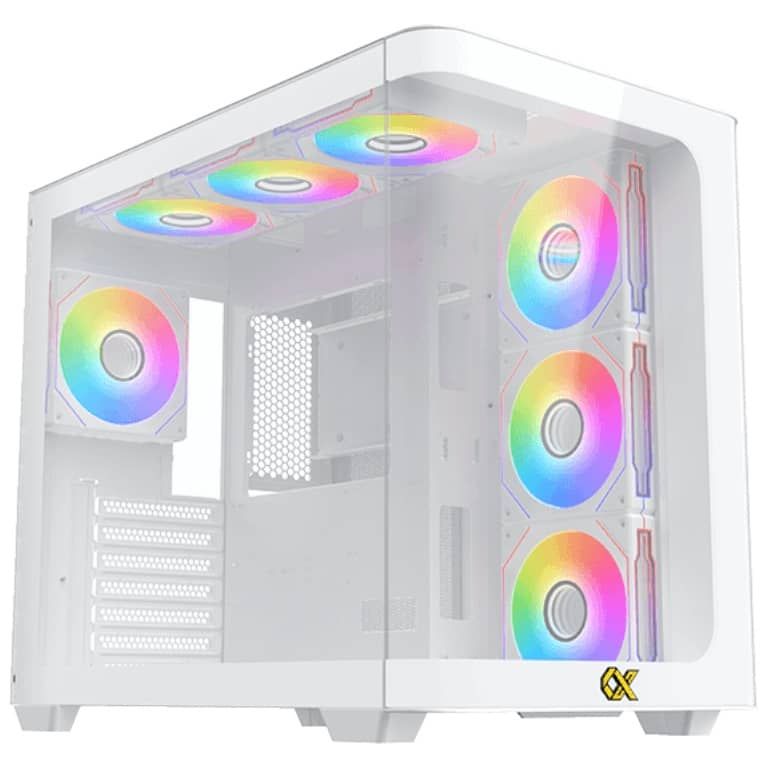 Xigmatek Pano Arctic E-ATX Case, White with 7x 120mm Fans (RGB LED)