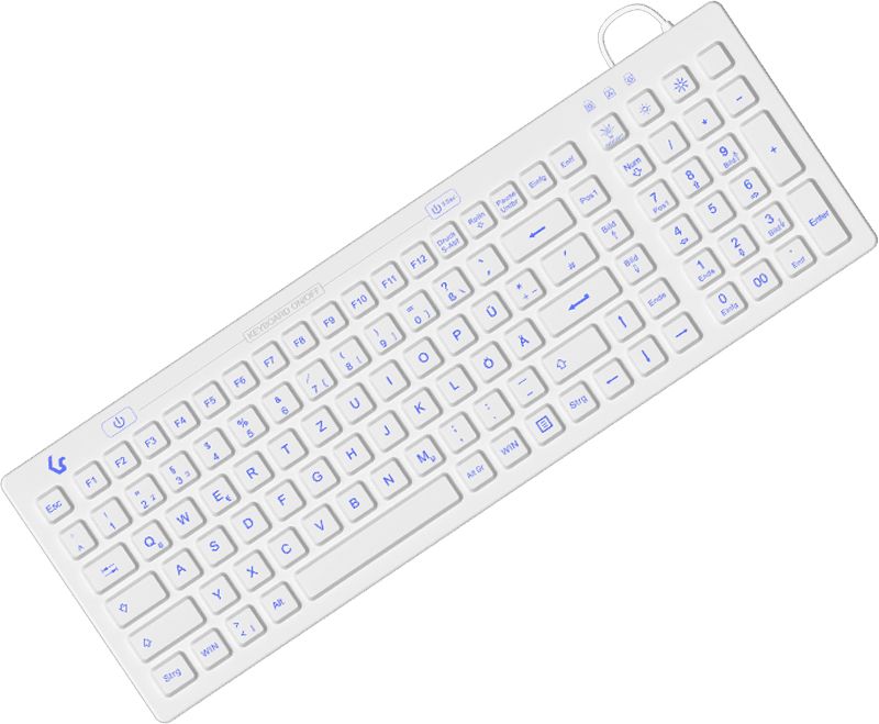 Keysonic Industrial USB Keyboard QWERTZ German White (KSK-6031INEL-WH)