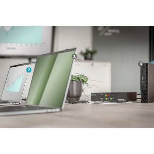 Digitus 4-Port KVM Switch with Simple Display, 4K, HDMI