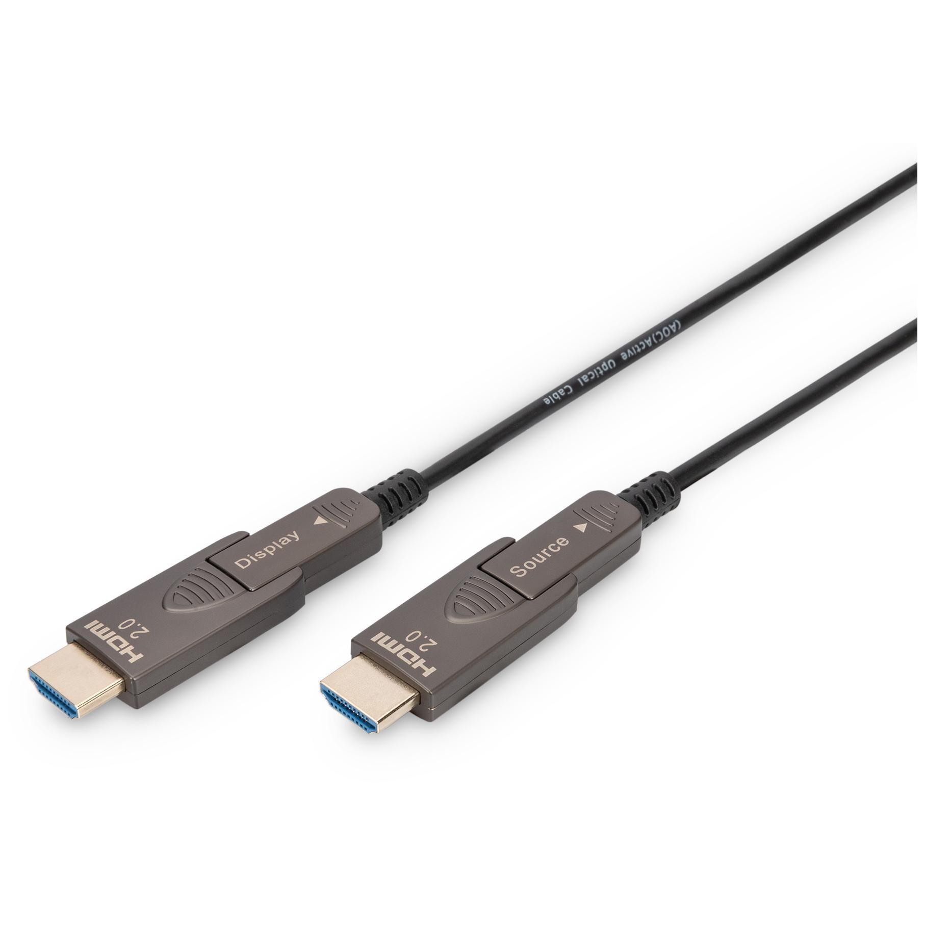 Digitus 4K Hybrid Fiber Optic HDMI AOC Cable with Removable Connector - 15m