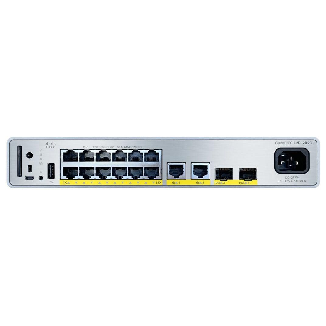 Cisco C9200CX-12P-2X2G-A Managed Gigabit Ethernet Switch (10/100/1000) with Ethernet Connection and PoE