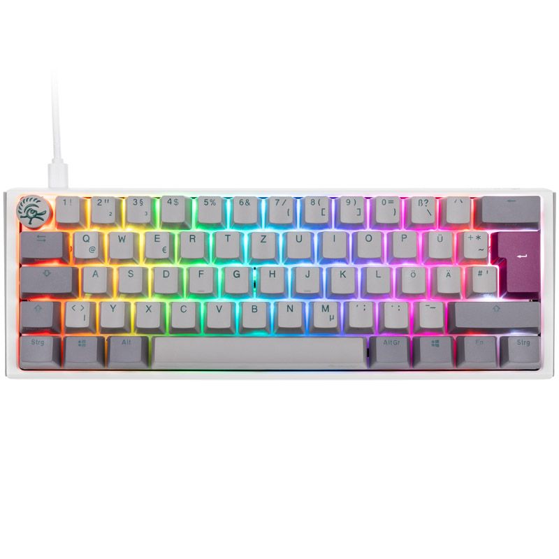 Ducky One 3 Mist Grey Mini Gaming Keyboard, RGB LED