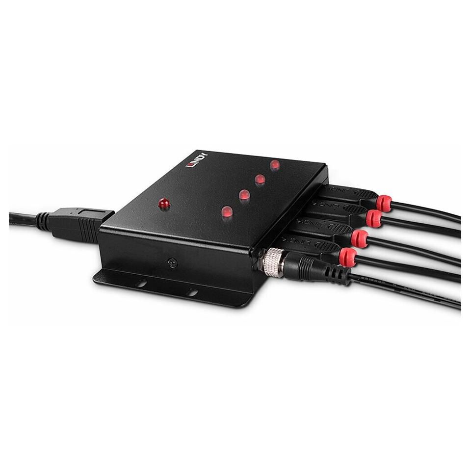 Lindy USB 3.2 Hub - Metal Enclosure - Black
