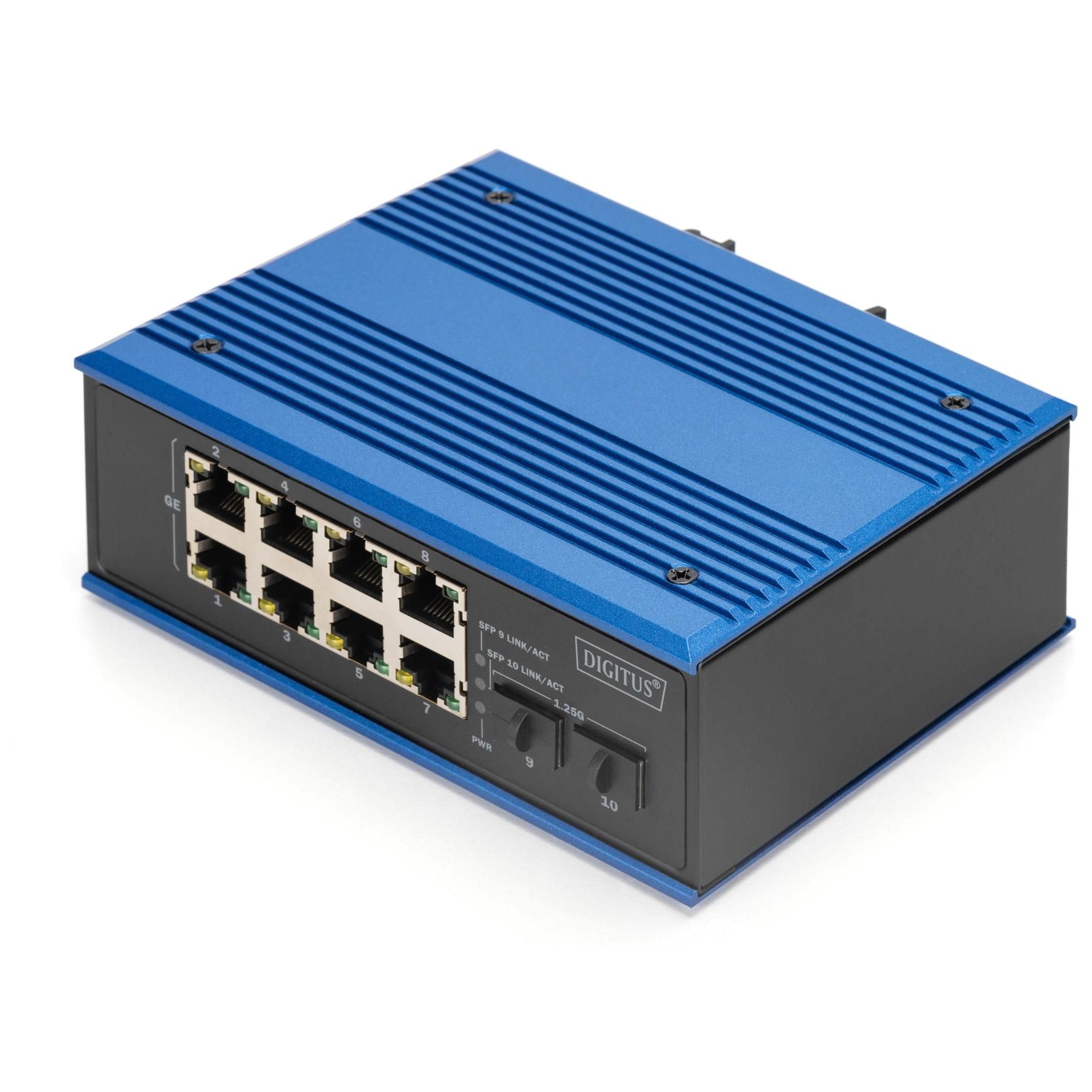 Conmutador de Ethernet Gigabit industrial Digitus 8+2 puertos