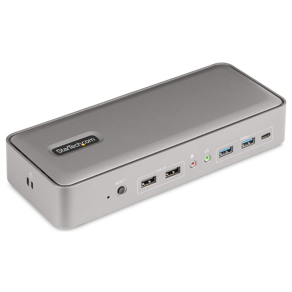 StarTech 2-Port USB-C KVM Docking Station - 4K 60Hz, Dual DisplayPort, Gigabit Ethernet