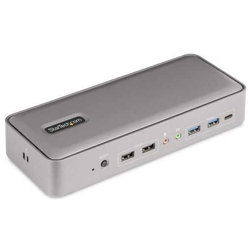 Station d'accueil StarTech KVM à 2 ports USB-C - 4K 60 Hz, Double Port DisplayPort, Ethernet Gigabit