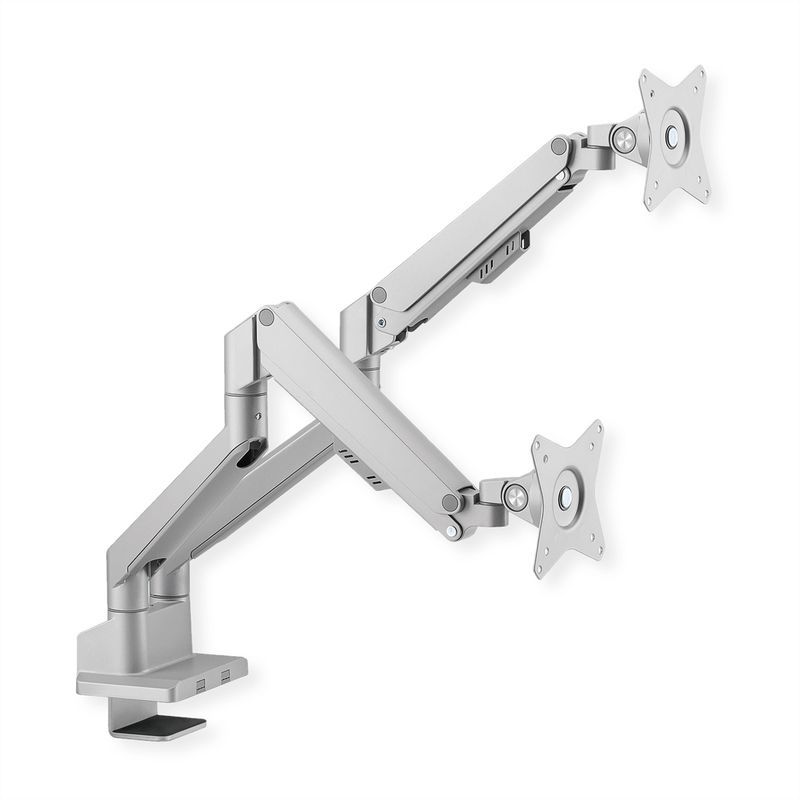 Roline Double Screen Arm, Gas-Spring Desk Mount