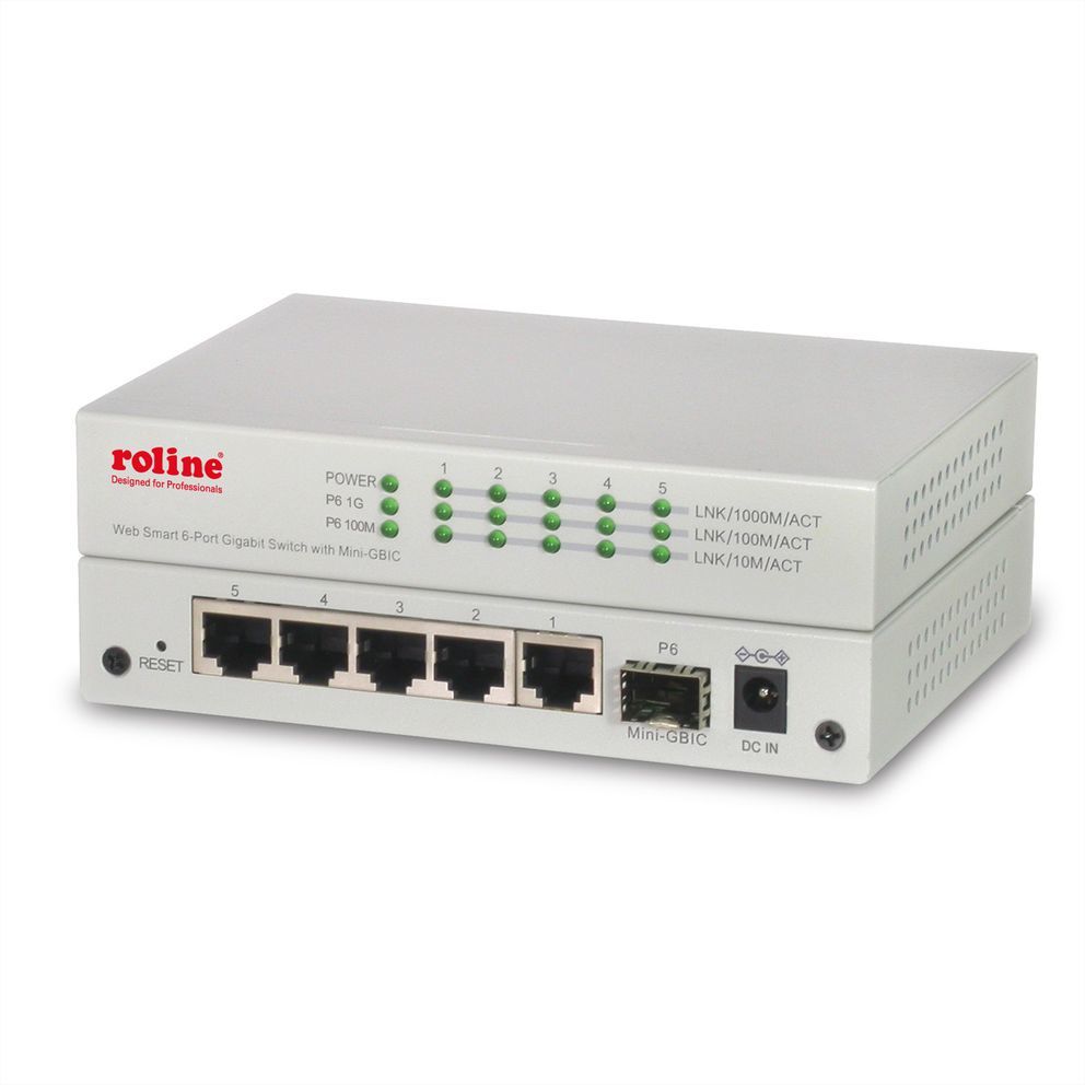 Roline Managed Network Switch Gigabit Ethernet (10/100/1000) Grey