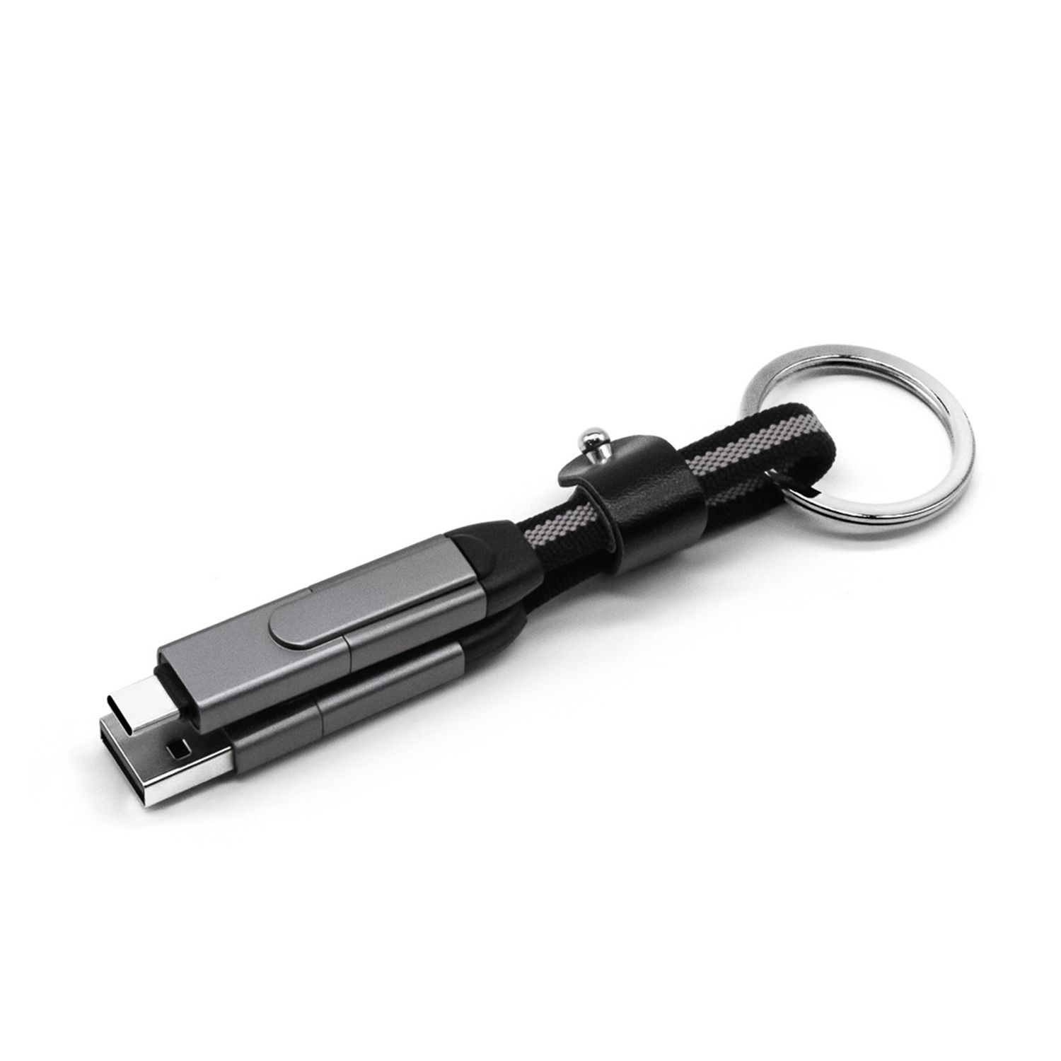 INF Quick Charge 6-in-1 Keychain Cable (Model A) Grey