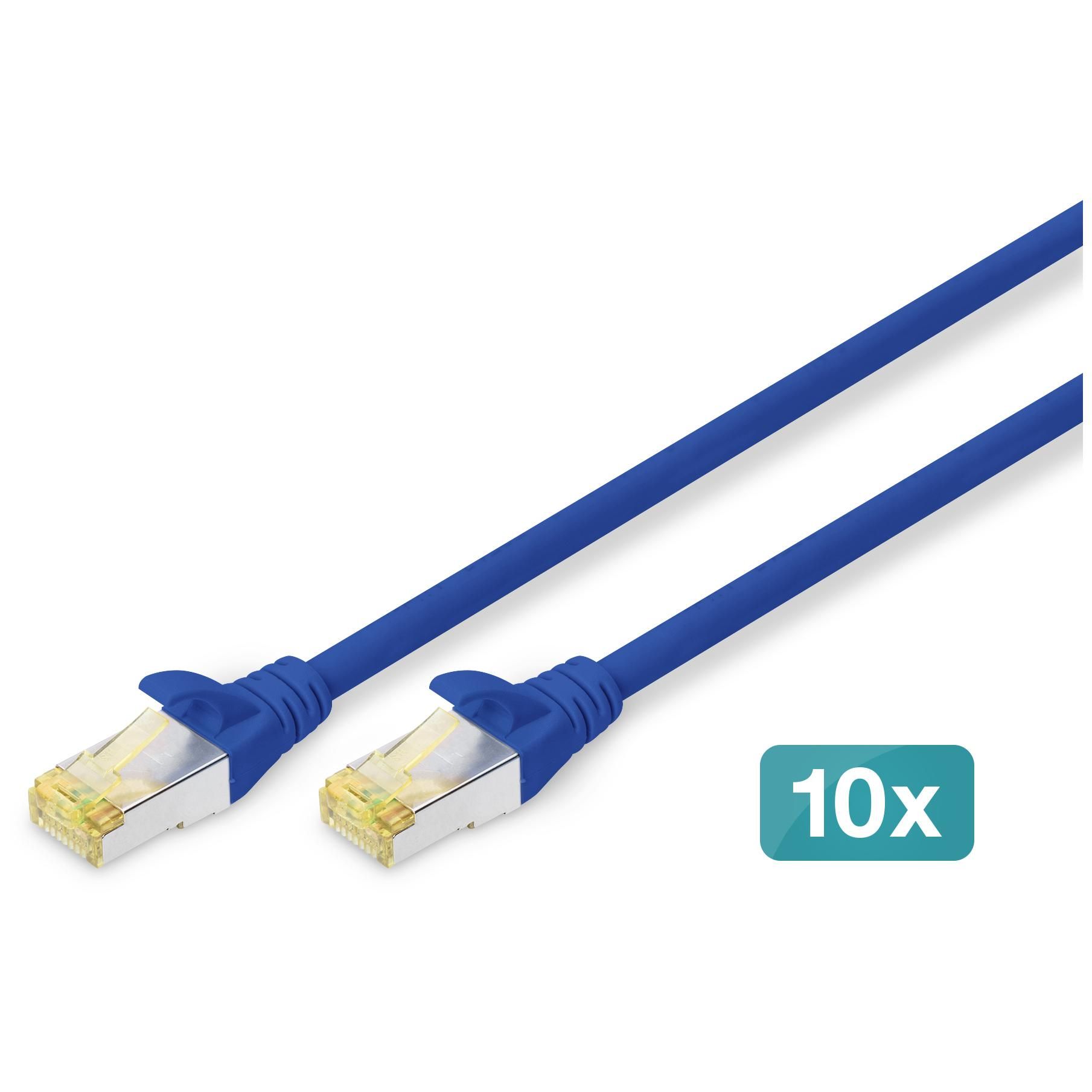 Digitus CAT 6A S/FTP Patch Cables, 2x RJ45, 10-Piece Pack