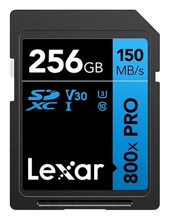 Carte mémoire Lexar 256 Go SDXC 800x Pro U3 V30