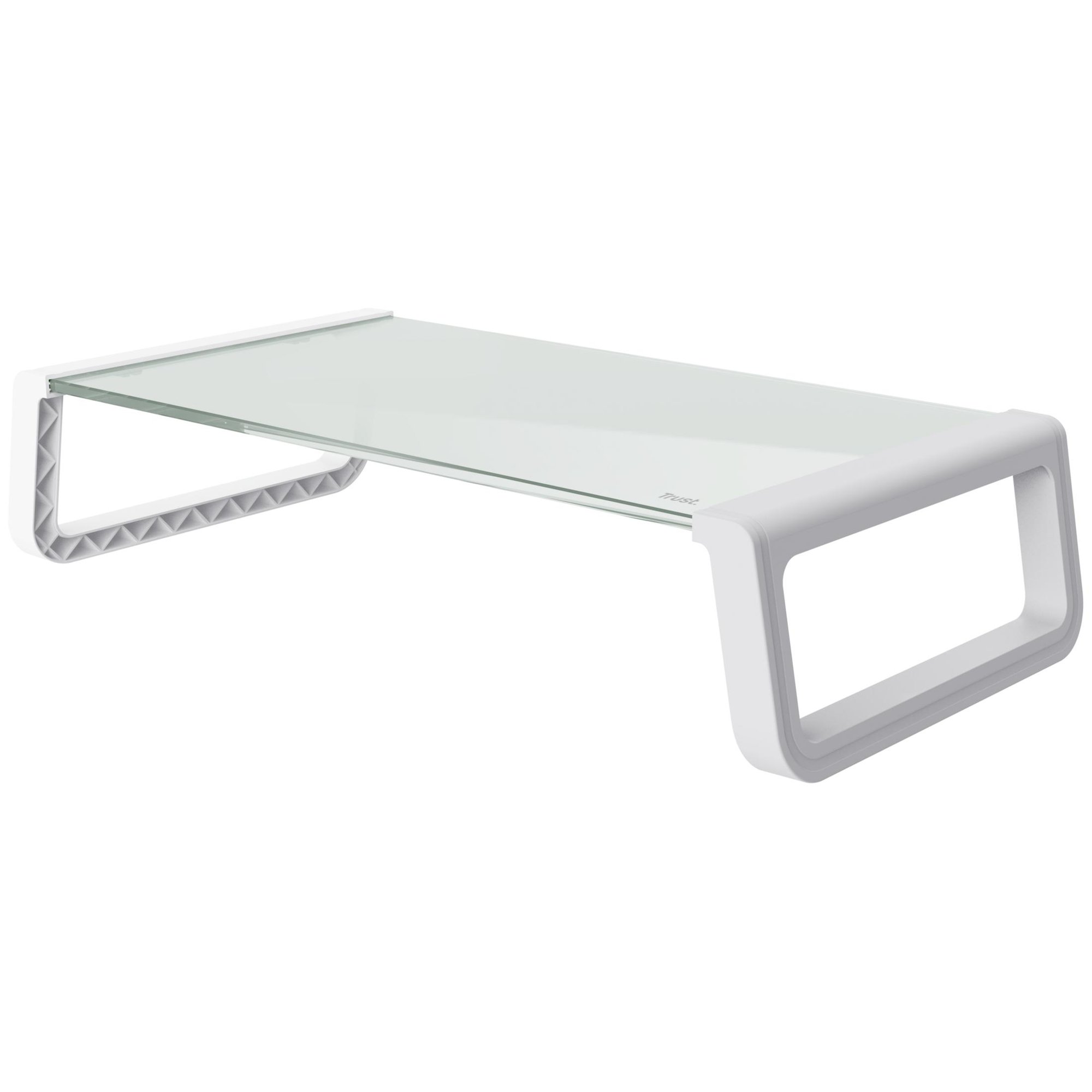 Trust Monta Support Screen Tempered Glass 41cm, Ergonomic Desk Riser - White