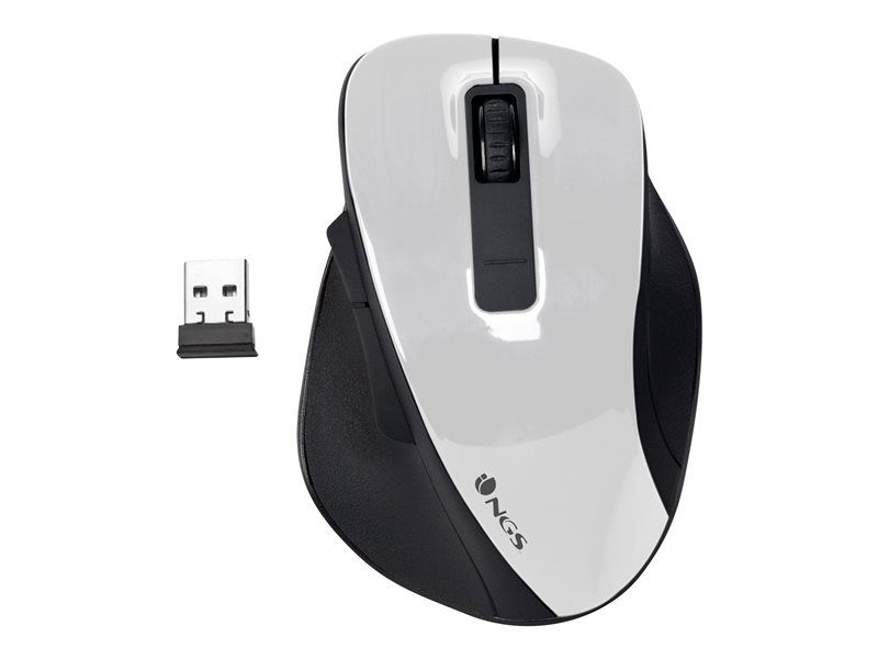 NGS BOW Wireless Optical Mouse for Right-Handed Users - White