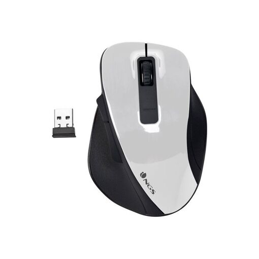 Ratón inalámbrico óptico NGS BOW para diestros - Blanco