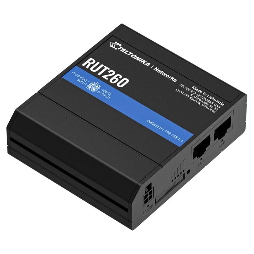 Teltonika RUT260 - Wireless Router - WWAN 2.4GHz - 3G, 4G - DIN Rail Mount
