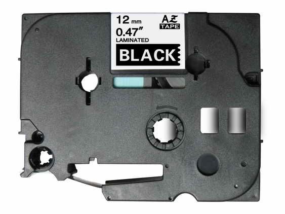Brother Tze-335 Laminated Tape - 12mm x 8m White/Black