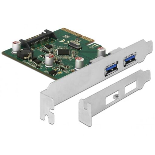 Adaptateur USB Delock - PCIe 3.0 x4 profil bas - USB 3.1 Gen 2 x 2