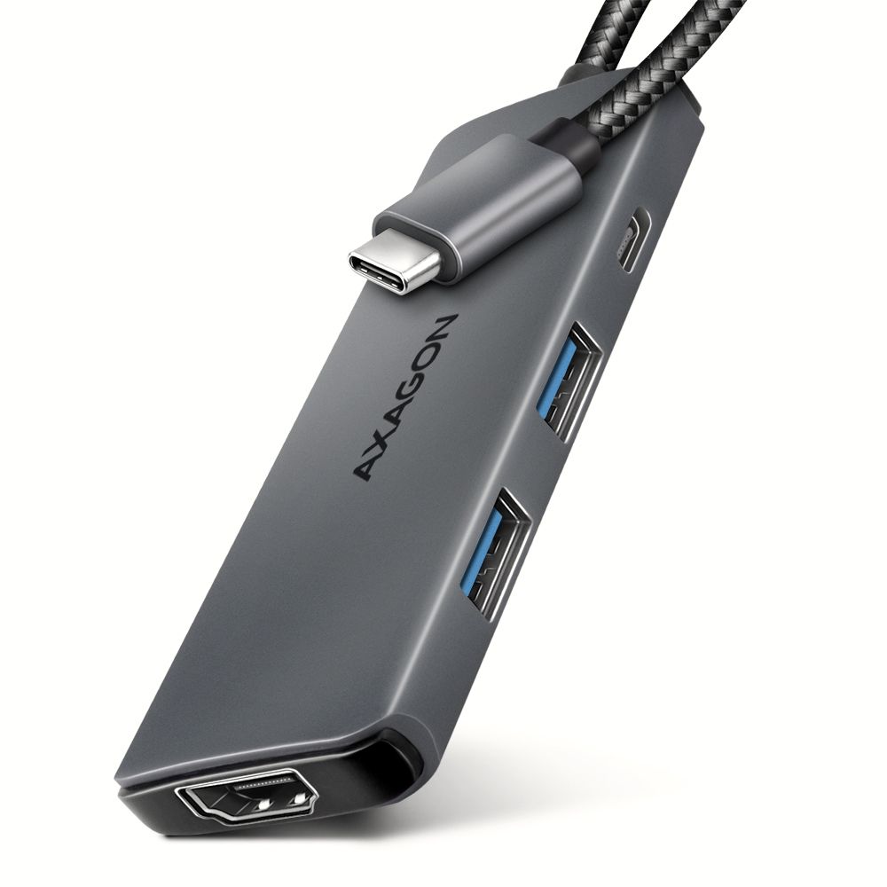 Axagon 5Gbps USB Hub with 2x USB-A, USB-C, HDMI 8K/30Hz, PD 100W Power Delivery, Type-C Cable